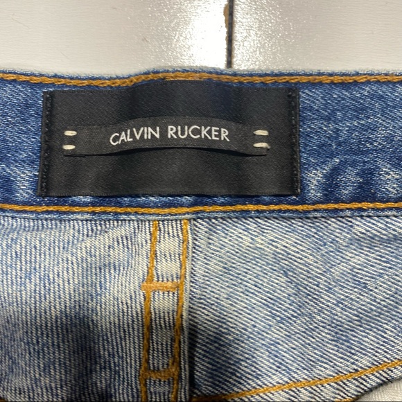 Calvin Rucker Rebel Selvage High Vintage Straight 100% Cotton Raw Hem Jeans 27 - Picture 10 of 15
